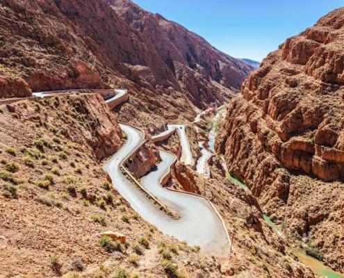 Blick auf die Dades Schlucht im Dadestal im Atlasgebirge Marokko