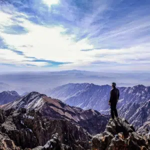 View from Jbel Toubkal in the Atlas Mountains, Morocco